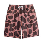 Red Brown Cow Print Cotton Shorts