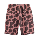 Red Brown Cow Print Cotton Shorts