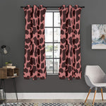 Red Brown Cow Print Curtain