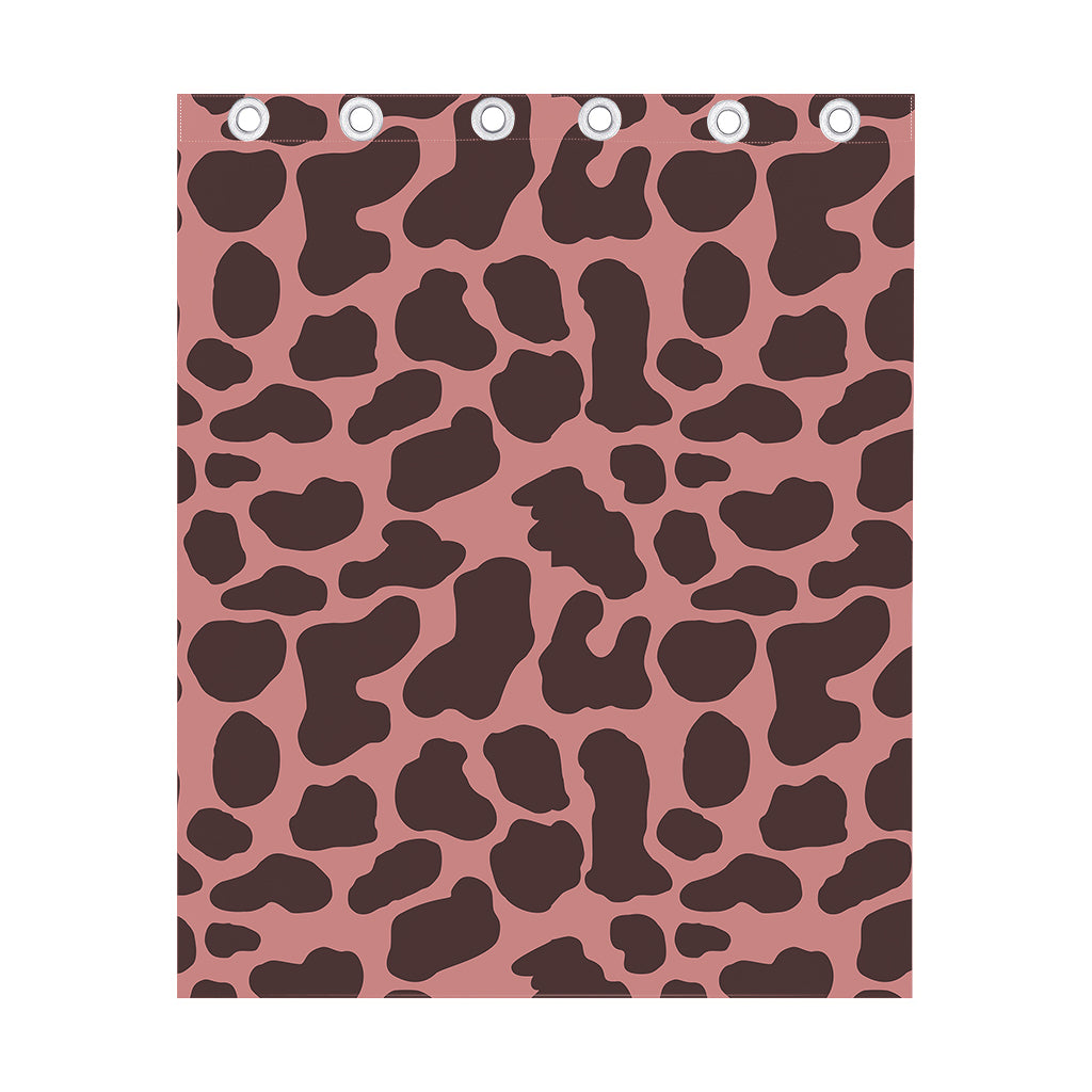 Red Brown Cow Print Curtain