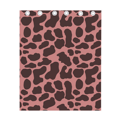 Red Brown Cow Print Curtain