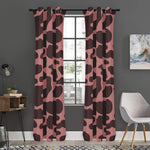 Red Brown Cow Print Curtain