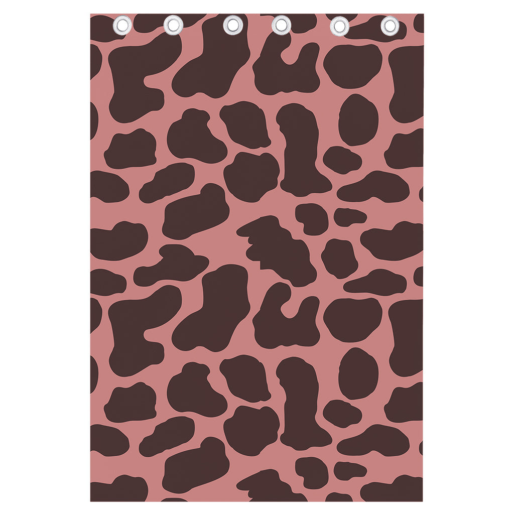 Red Brown Cow Print Curtain