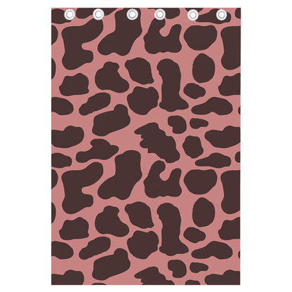 Red Brown Cow Print Curtain