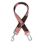 Red Brown Cow Print Dog Seat Belt