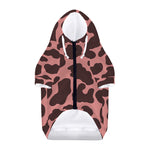 Red Brown Cow Print Dog Zip Up Hoodie