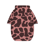 Red Brown Cow Print Dog Zip Up Hoodie