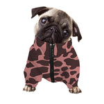 Red Brown Cow Print Dog Zip Up Jacket