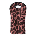 Red Brown Cow Print Double Neoprene Wine Tote