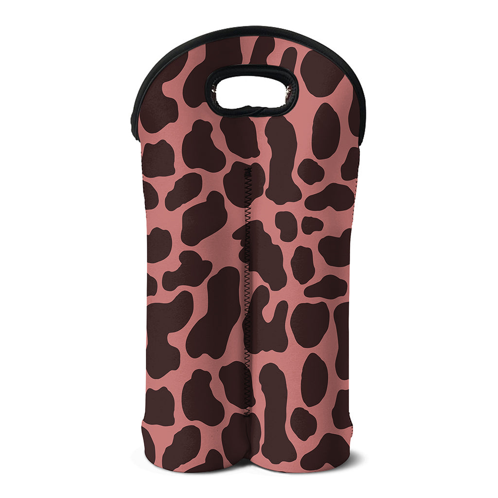 Red Brown Cow Print Double Neoprene Wine Tote