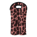 Red Brown Cow Print Double Neoprene Wine Tote