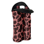 Red Brown Cow Print Double Neoprene Wine Tote