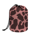 Red Brown Cow Print Drawstring Makeup Bag