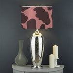 Red Brown Cow Print Drum Lamp Shade