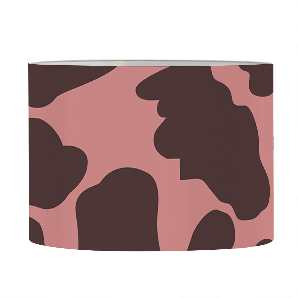 Red Brown Cow Print Drum Lamp Shade
