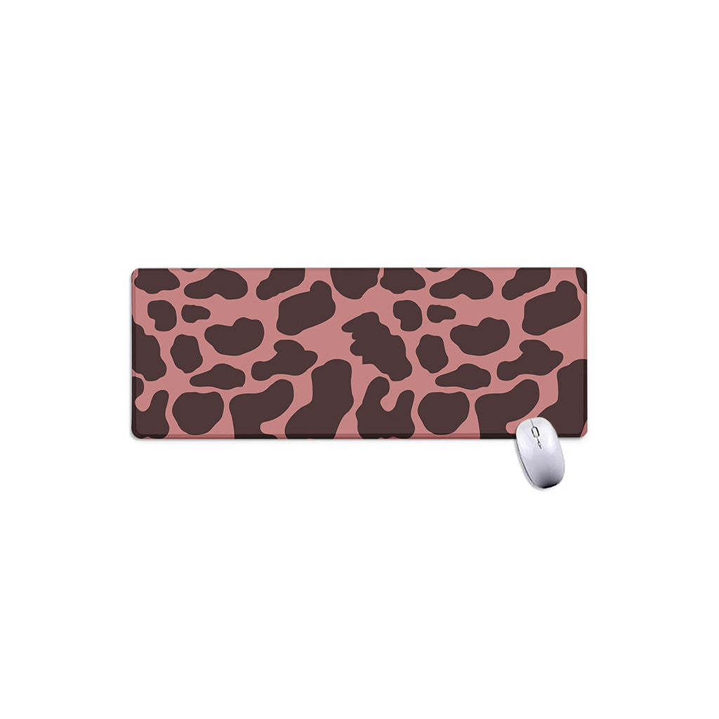 Red Brown Cow Print Extended Mouse Pad