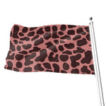 Red Brown Cow Print Flag