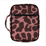 Red Brown Cow Print Front Pocket Bible Bag