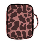 Red Brown Cow Print Front Pocket Bible Bag