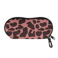 Red Brown Cow Print Glasses Case