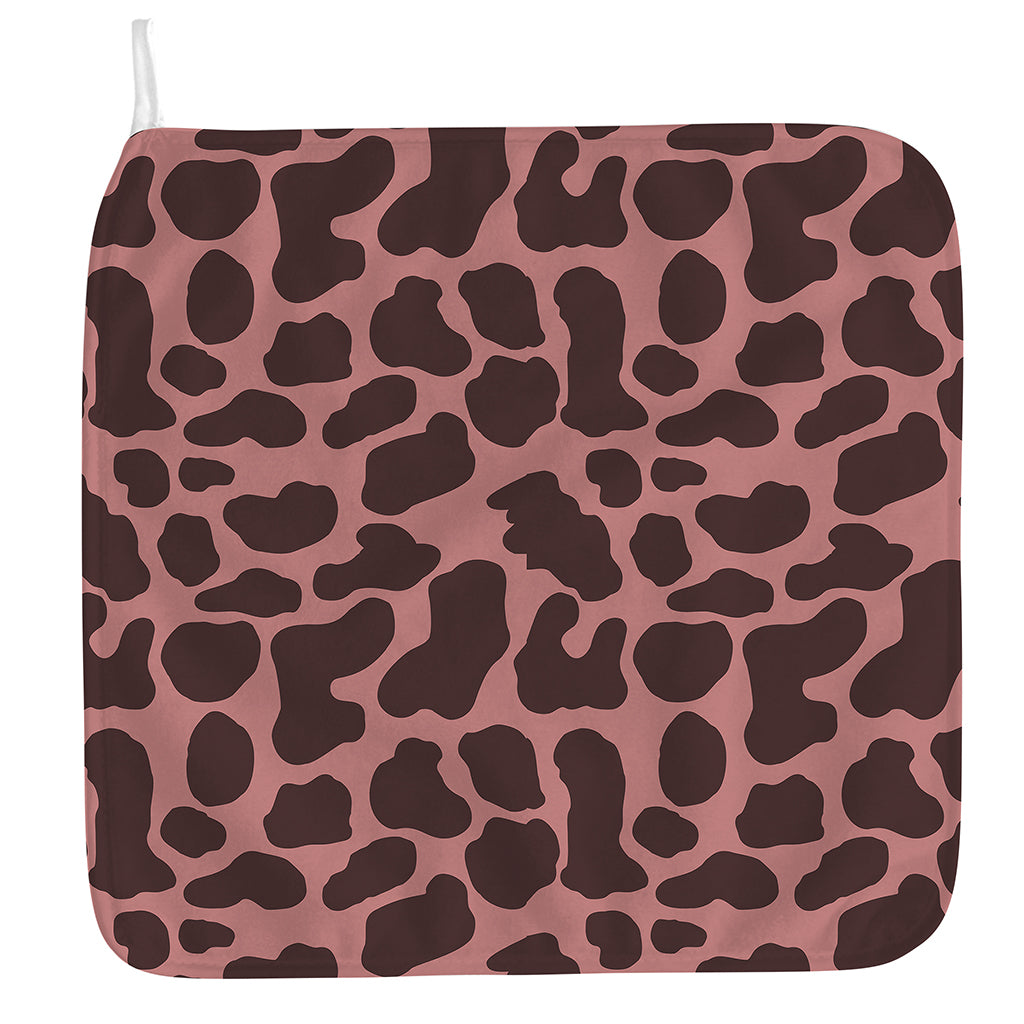 Red Brown Cow Print Hand Towel