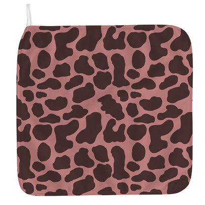 Red Brown Cow Print Hand Towel