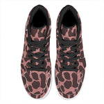 Red Brown Cow Print High Top Leather Sneakers