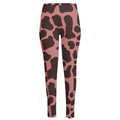 Red Brown Cow Print High-Waisted Pocket Leggings