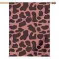 Red Brown Cow Print House Flag