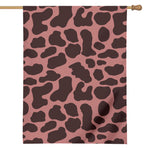 Red Brown Cow Print House Flag