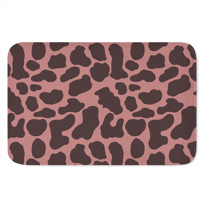 Red Brown Cow Print Indoor Door Mat