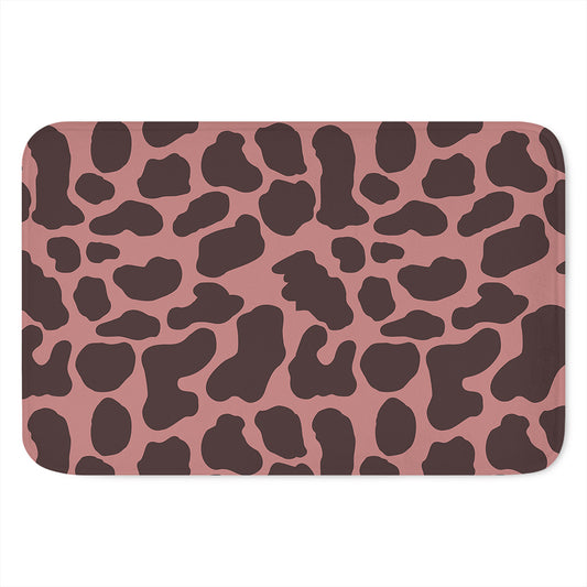 Red Brown Cow Print Indoor Door Mat