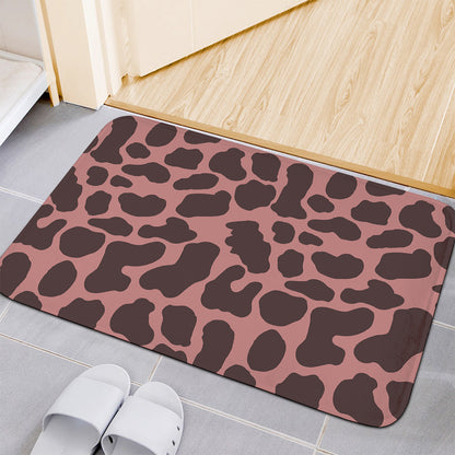 Red Brown Cow Print Indoor Door Mat