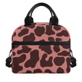 Red Brown Cow Print Insulated Lunch Bag
