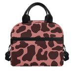 Red Brown Cow Print Insulated Lunch Bag