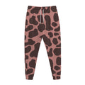 Red Brown Cow Print Jogger Pants