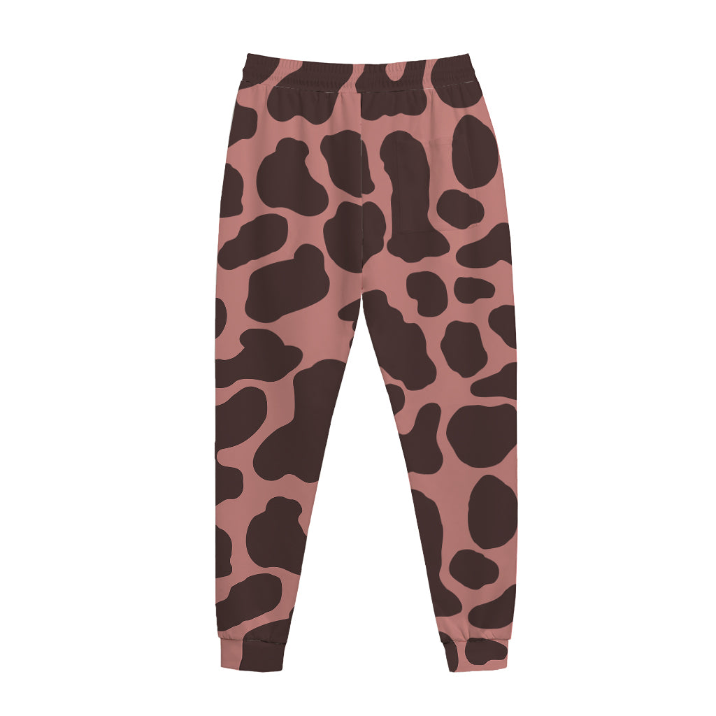 Red Brown Cow Print Jogger Pants