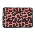 Red Brown Cow Print Kitchen Mat