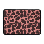 Red Brown Cow Print Kitchen Mat