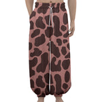 Red Brown Cow Print Lantern Pants