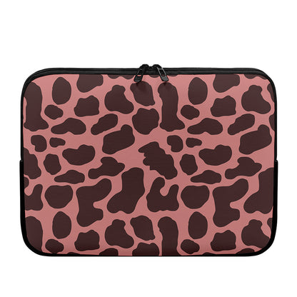 Red Brown Cow Print Laptop Sleeve