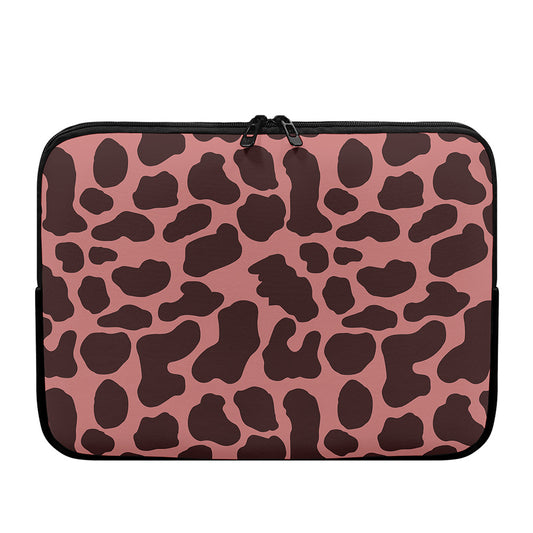 Red Brown Cow Print Laptop Sleeve