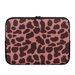 Red Brown Cow Print Laptop Sleeve