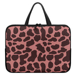 Red Brown Cow Print Laptop Sleeve With Handle