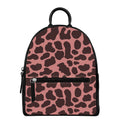 Red Brown Cow Print Leather Backpack
