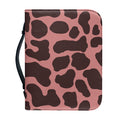 Red Brown Cow Print Leather Bible Cover