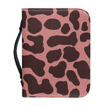 Red Brown Cow Print Leather Bible Cover