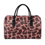 Red Brown Cow Print Leather Duffle Bag