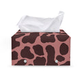 Red Brown Cow Print Leather Tissue Box Cover