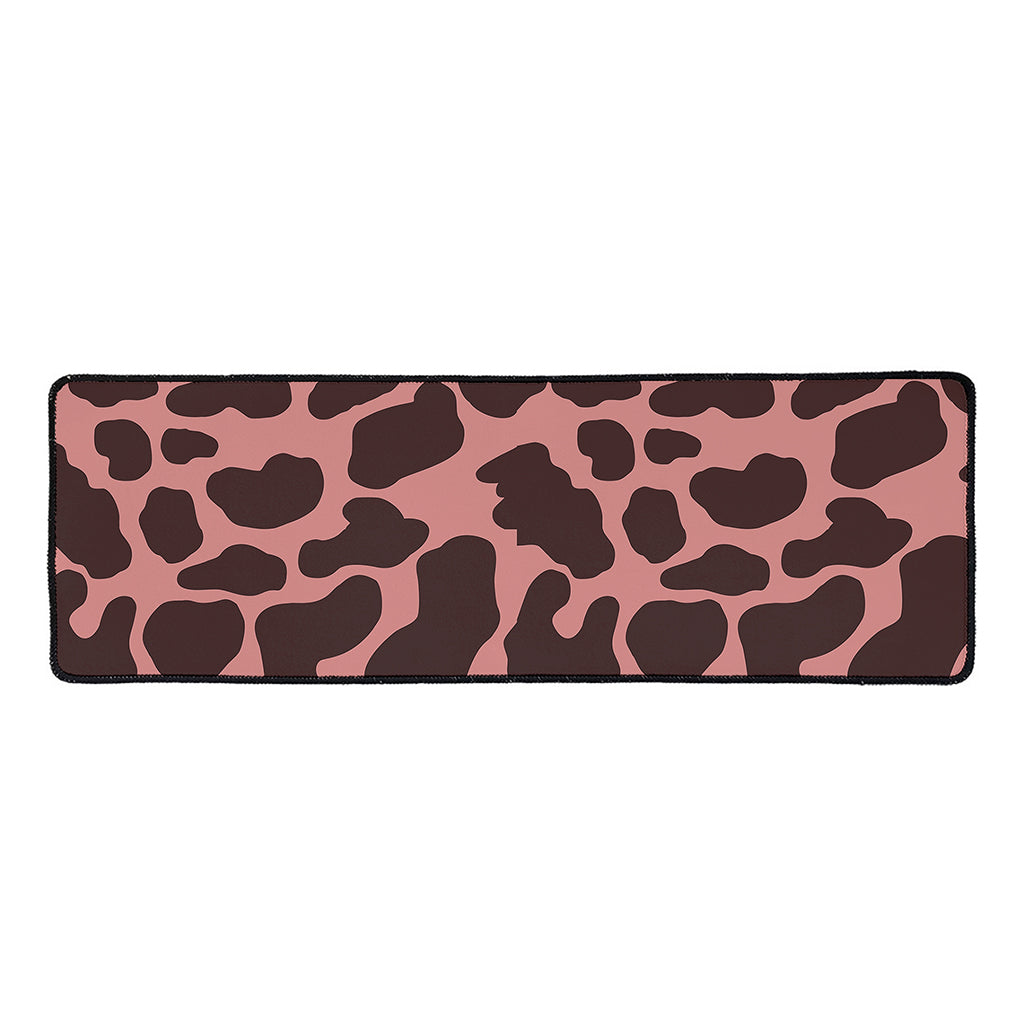 Red Brown Cow Print Long Kitchen Mat